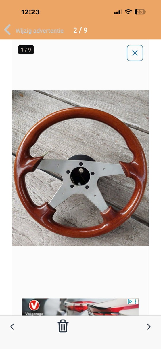 Volante sportivo vintage italiano in legno Victor M1260 – VW/Audi – 35,5 cm – Oggetti decorativi, Metal, Wood (photo 2 of 9)