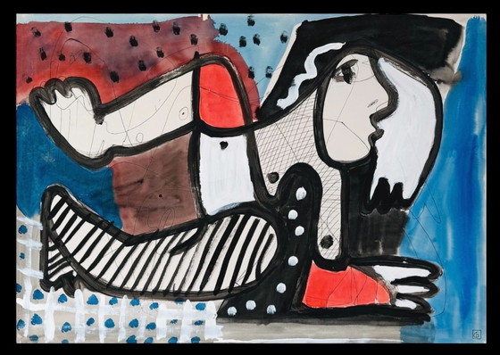 Image 1 of Nude in Chromatic Construction c.2000 - High-quality painting