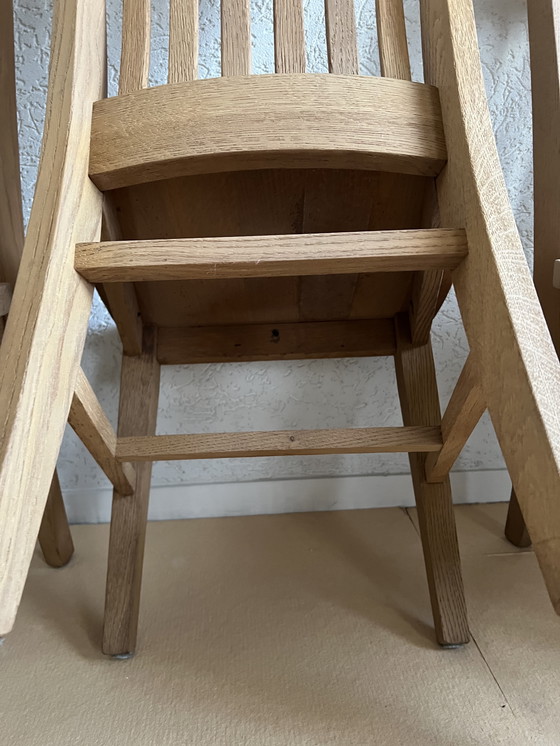 Image 1 of 4 Esszimmerstühle aus Eiche, die mit Lauge behandelt wurden