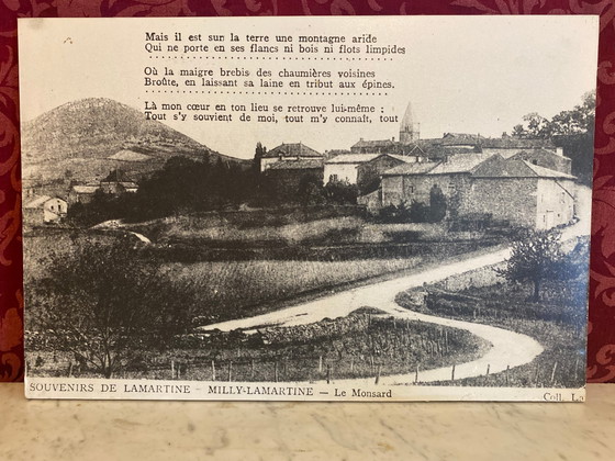 Souvenirs van Lamartine – Milly-Lamartine, The Monsard – Groot antiek paneel – Decoratieve objecten, Paper (photo 3 of 5)