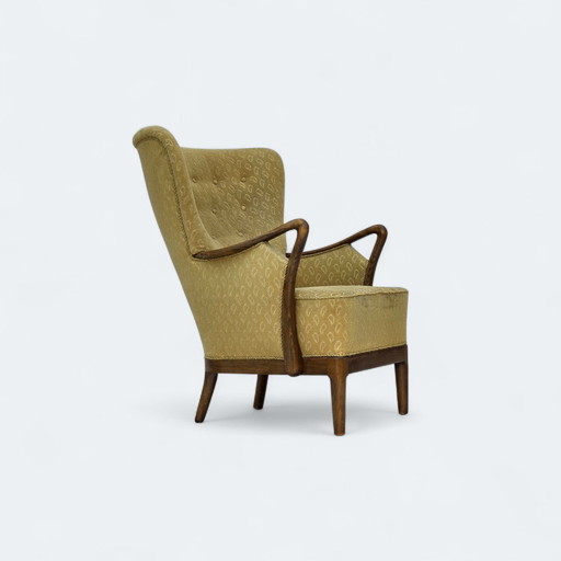 1960er Jahre Dänischer Sessel von Slagelse Møbelværk, Modell 157, Velours