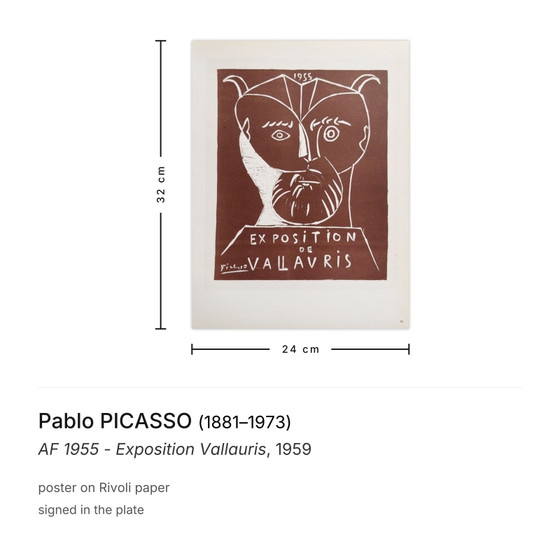 Image 1 of Pablo PICASSO AF 1955 - Exposition Vallauris poster 1959