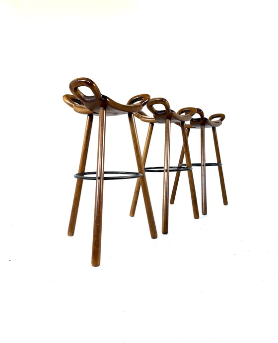 Image 1 of 3 tabourets de bar vintage « Marbella », Conoform '60