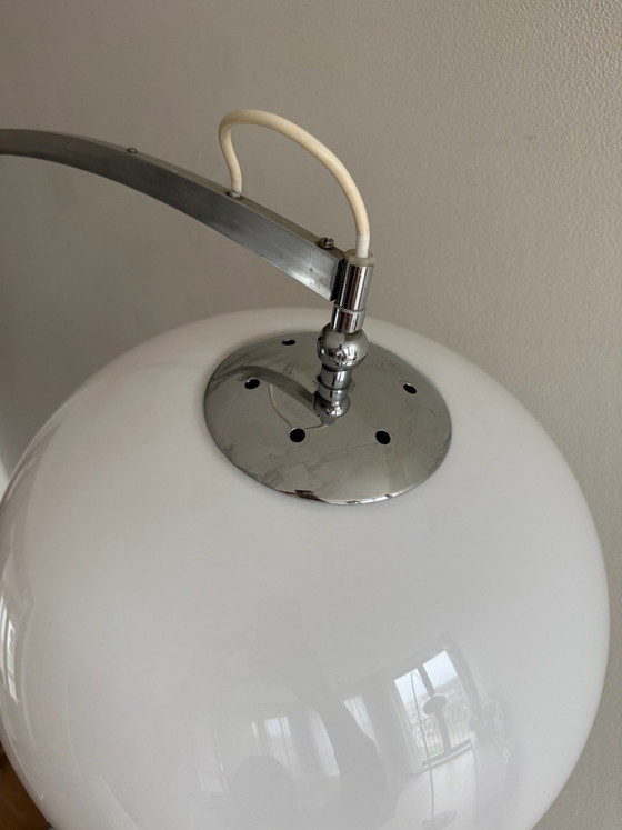 XXL vintage arc lamp, Floor lights, Metal, Marble, White (photo 9 of 12)