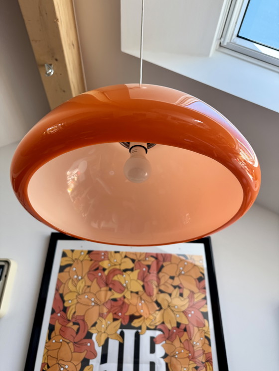 Image 1 of Harvey Guzzini ‘Cabras’ Pendant Lamp by Luigi Massoni Mid-Century Modern Vintage Retro Lighting 45cm