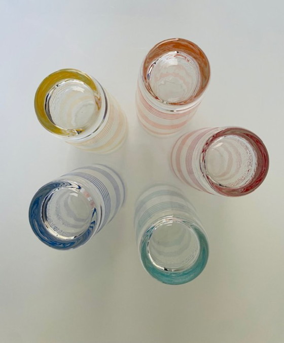 Image 1 of Set of 5 vintage Scandinavian long drink glasses