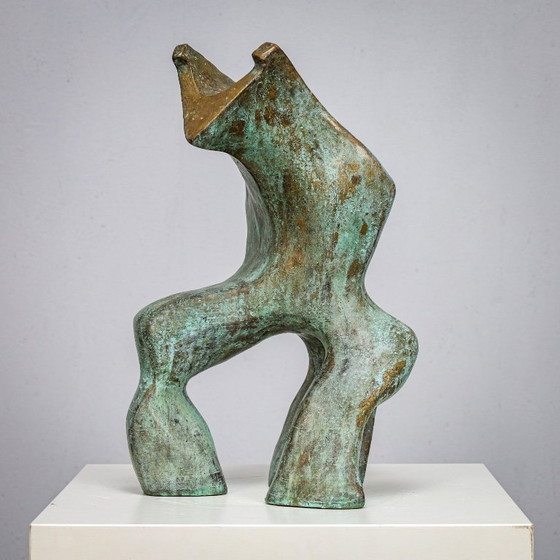 Image 1 of Gepatineerde biomorfe bronzen sculptuur van Jacob Hordijk, jaren 1990
