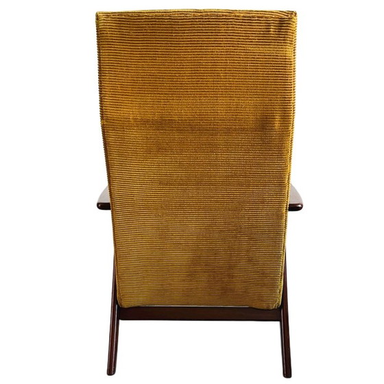 Image 1 of Vintage mid - Century Danish design armchair teak ochre yellow 1960's