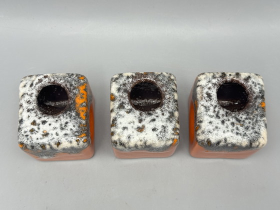 Image 1 of Vintage set of 3 ceramic candlesticks