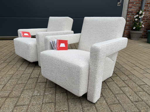 2x Cassina Utrecht Chair Terracotta, G. Rietveld Nieuwstaat! – fauteuils, Textile