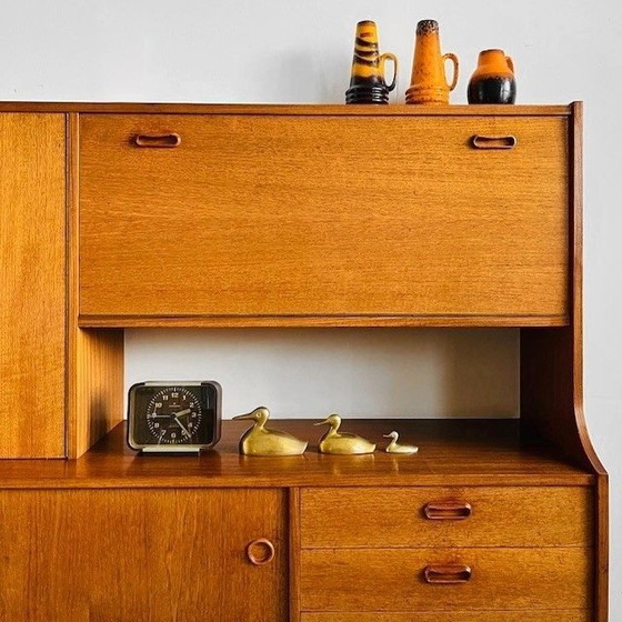 Image 1 of Vintage Mid-century Deens design highboard kast vintage teak 1960's