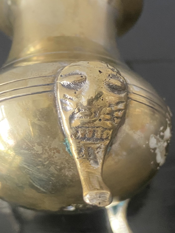 Image 1 of Duo of vintage salt and pepper shakers in silver-plated brass, early 20th century. English provenance