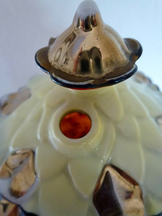 Image 1 of Vintage Perfume Lamp / Smoke Dispeller in the Shape of a Chinese Pagoda - Porcelain.