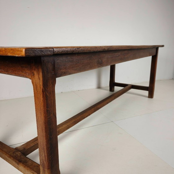 Image 1 of Table de ferme française en chêne, XIXe siècle