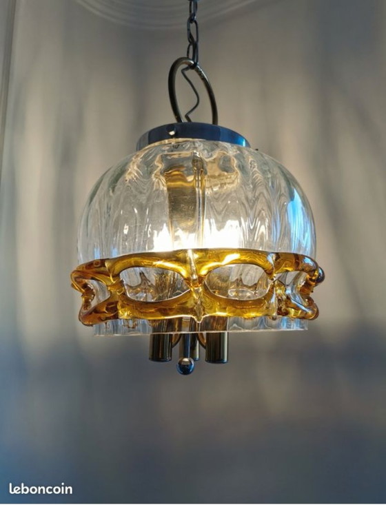Image 1 of Vintage chandelier, German blown glass