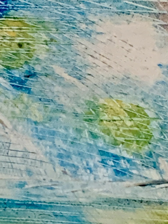 Abstract Painting - Cosmic - Unique Japanese-Inspired Lacquer Work, Signed « Mestre » 84 - 60x40 cm (photo 12 of 27)