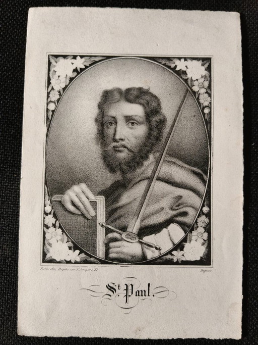 Druck 'Heiliger Paulus', schwarz-weiß