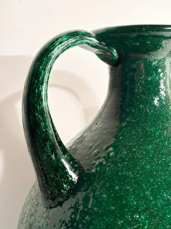 Green Murano Glass Vase with Pulegoso Technique, 1970s (photo 5 of 12)