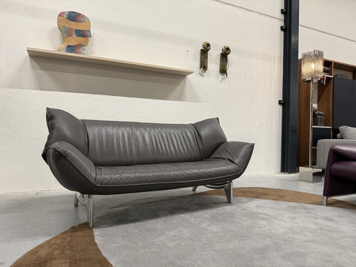 Leolux Tango Sofa, 3-Sitzer, graues Leder