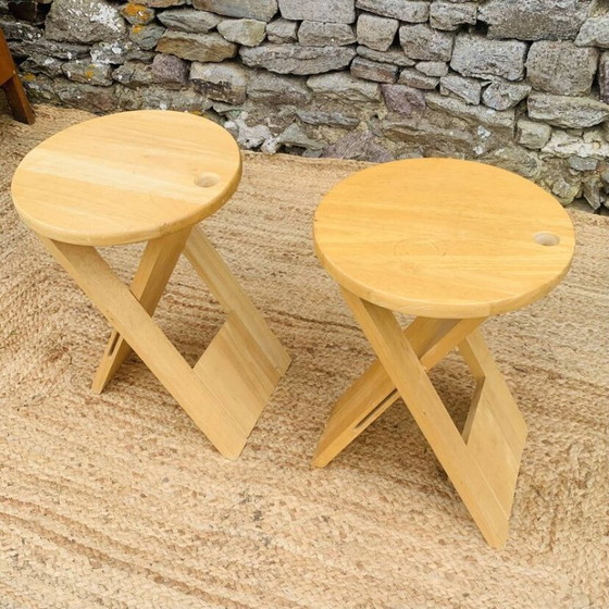 Coppia di sgabelli pieghevoli vintage Suzy di Adrian Reed – Legno (photo 4 of 20)