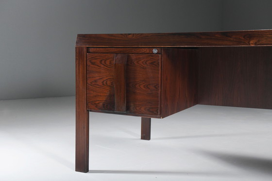 Image 1 of Stunning Desk Table In Brazilian Rosewood By Jean Gillon For Italma Woodart.