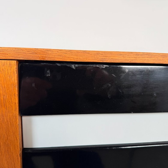 Image 1 of Credenza U458 di Jiří Jiroutek, nera con cassetti bianchi