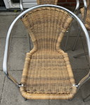 Satz von 4 Rattan-Aluminium-Stühlen