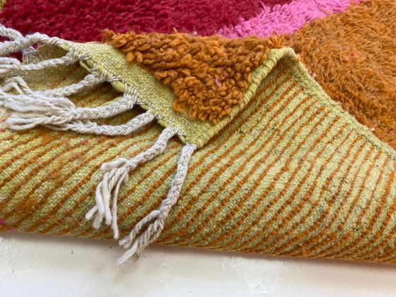 Image 1 of Off-white Moroccan rug with colorful patterns, 250cm x 150cm