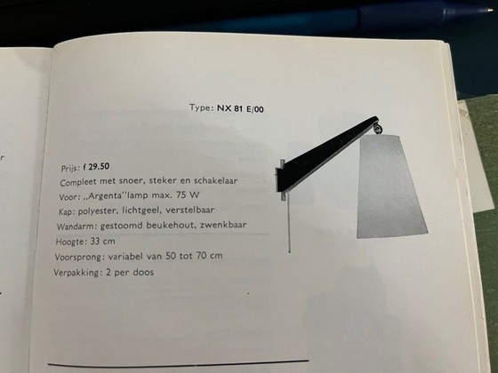 Image 1 of Philips NX81 E/00 lampada da parete in fibra di vetro 1961