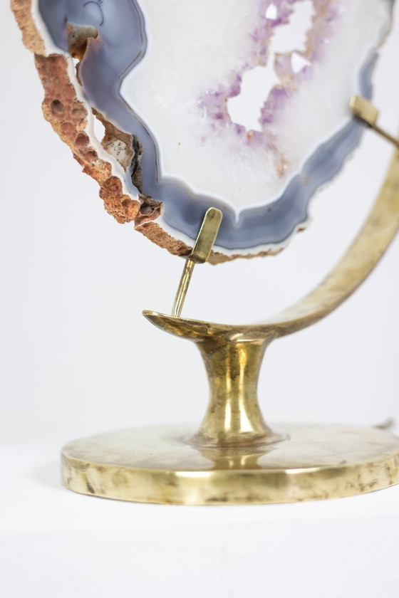 Image 1 of Lampada in bronzo e ametista. Circa 1970.