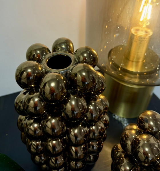 Light & Living Bubble Vases – Set of 2 – Dark Metallic NEW – Glass (photo 5 of 5)