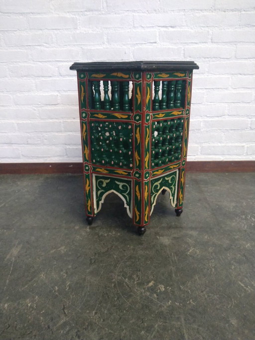 Moroccan side table hand-painted