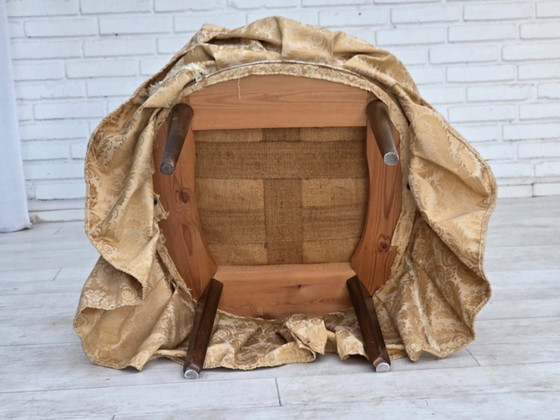 1960s, Danish cocktail lounge chair, jacquard fabric, beech wood. – Armchairs, Textile (photo 3 of 17)