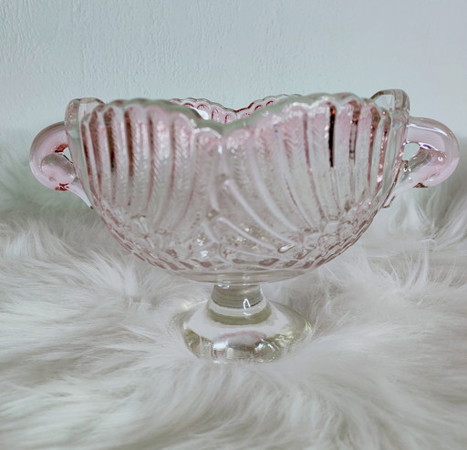 Cuenco de cisne rosa de Waltherglas