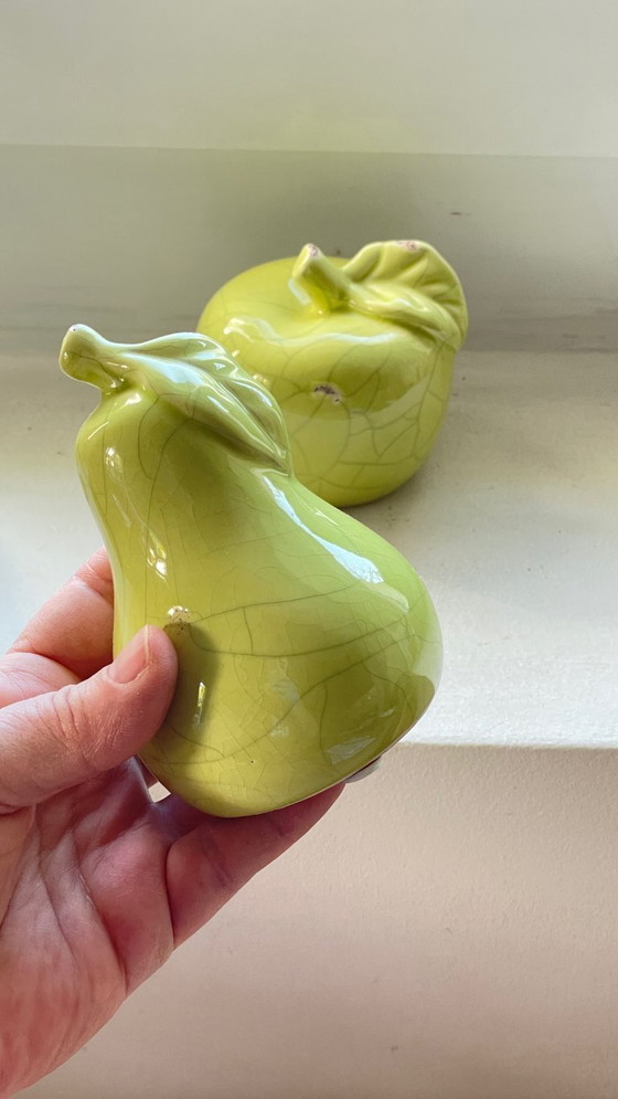 Image 1 of POMME POIRE Céramique Effet Craquelé