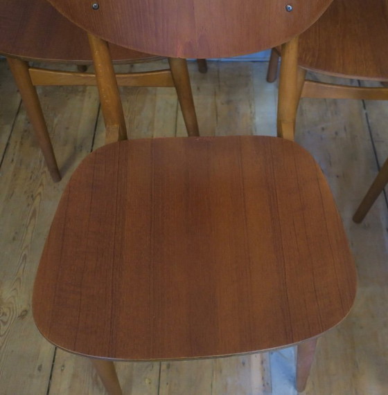 Image 1 of Set van 4 teakhouten vlinderstoelen, G-Plan, toegeschreven aan de jaren 1960.