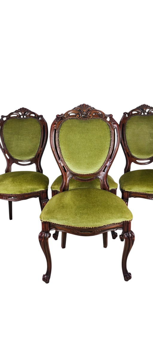 Barok eetkamerstoelen mahonie hout 
