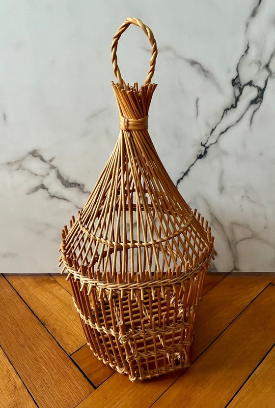 Vintage rattan birdcage 58 cm – Decorative Objects (photo 2 of 8)