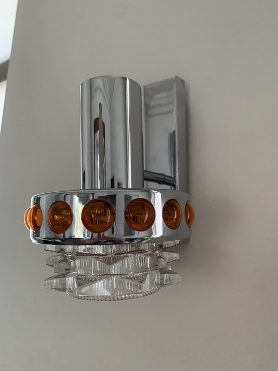Set di 2 lampade da parete vintage anni '70 Raak Amsterdam – Applique, Chrome, Glass (photo 2 of 5)