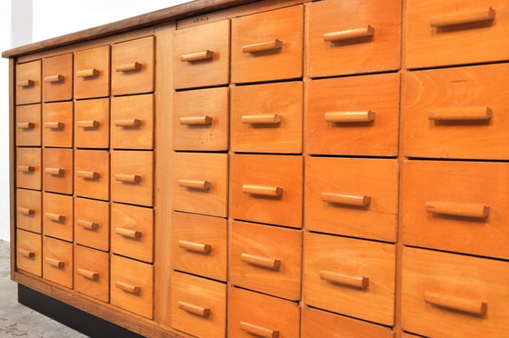 Image 1 of Beukenhouten schoolkast / dressoir, / ladekast, 1950s