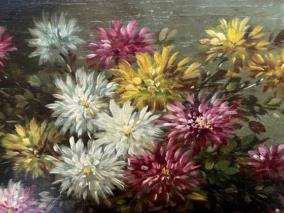 Paul Henry Schouten "Stilleven met bloemen". Olieverf op houten paneel. – Schilderijen & Tekeningen, Wood (photo 3 of 7)