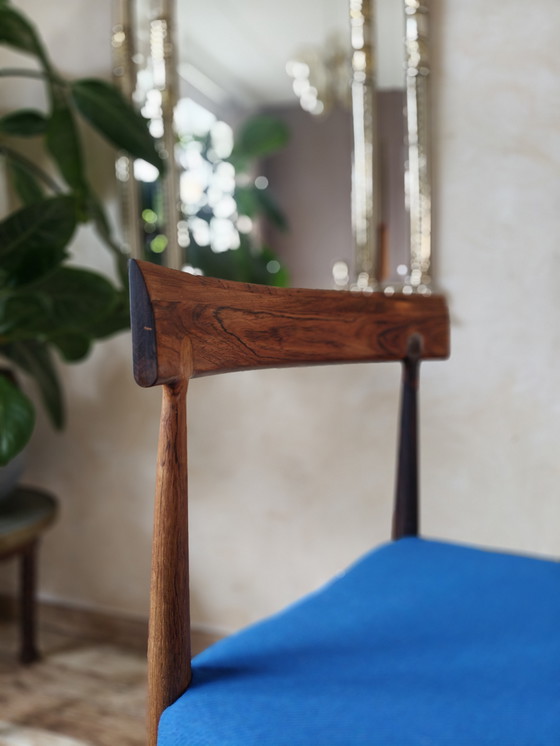 Image 1 of Vintage rosewood dining chairs blue