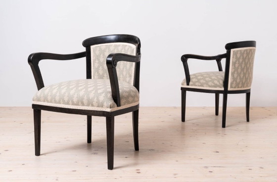 Image 1 of Set van 2 Biedermeier fauteuils in rustieke, landelijke stijl, Oostenrijk, circa 1850
