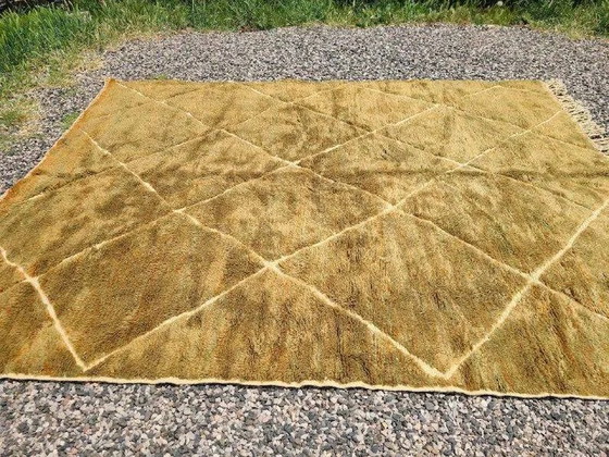 Grande tappeto Mrirt marocchino ocra e senape 350x300 cm – motivo a rombi – Tappeti, Lana, Cotone, Bohemian (photo 12 of 14)