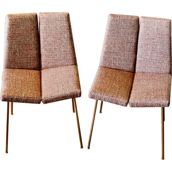 Image 1 of Pair of vintage four-sided chairs by Pierre Guariche