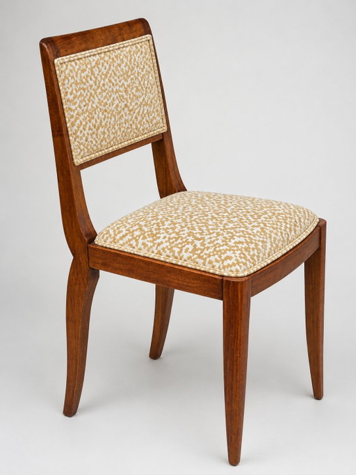 Sekretärstuhl im Art-Deco-Stil / Bürostuhl – um 1930 – bureaustoelen, Wood, Cotton (photo 2 of 7)