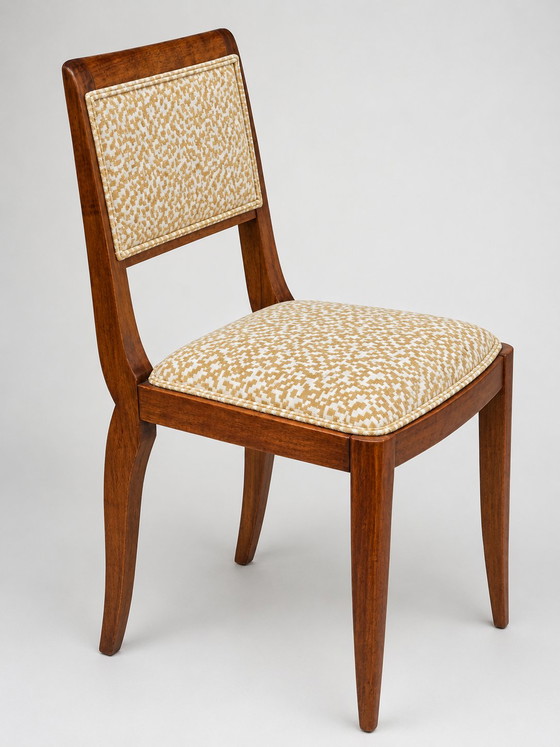 Sekretärstuhl im Art-Deco-Stil / Bürostuhl – um 1930 – Chaise Art-Deco, Bürostühle, Wood, Cotton (photo 2 of 7)