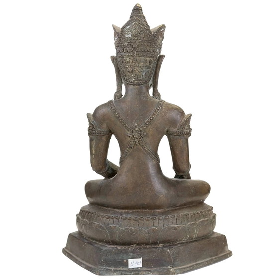 Buda coronado de bronce antiguo, Tailandia o Laos, siglo XIX – Esculturas, Bronze (photo 5 of 11)