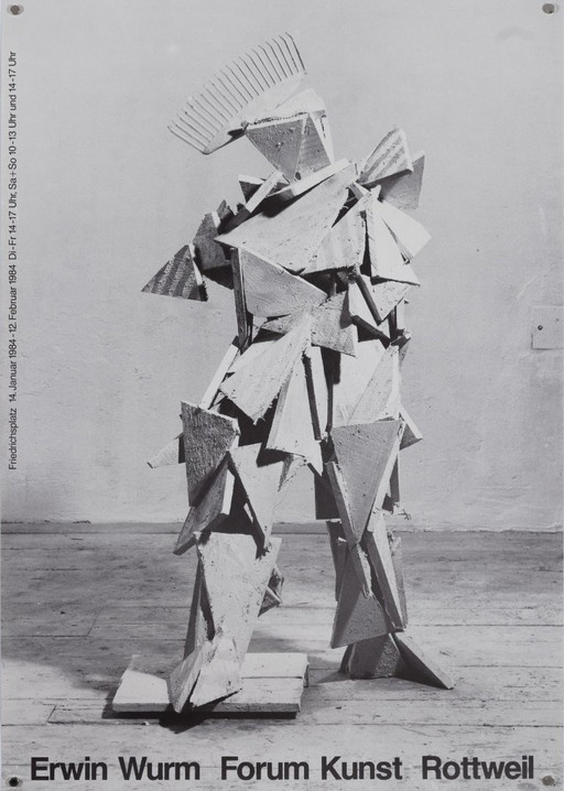 Erwin Wurm Forum Kunst Rottweil – 1984 Original Vintage Exhibition Poster by Erwin Wurm – Contemporary Art – 84.1x59.4 cm A1