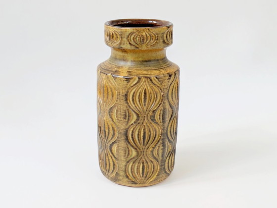 Image 1 of Vaso in ceramica Scheurich del 1960 | Amsterdam Decor motivo cipolla gialla | Germania Ovest